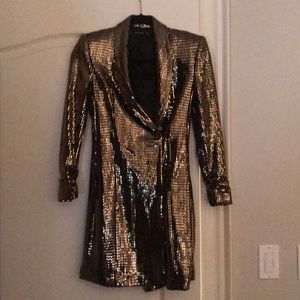Zara Holiday Dress - Gold Sequin